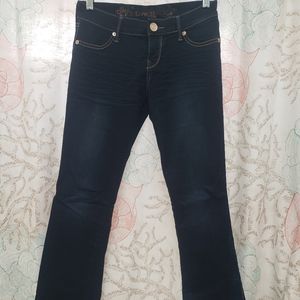 Express Stella barely boot blue jeans